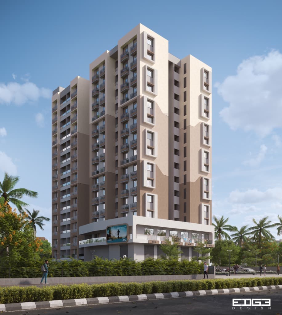 Advait Skyline Premium Residential Skyscraper Render